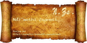 Némethi Zsanett névjegykártya