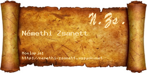 Némethi Zsanett névjegykártya